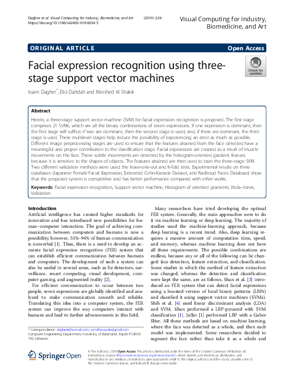 (PDF) Facial expression recognition using three-stage support vector ...