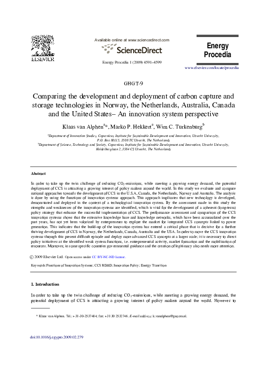 (PDF) Comparing the development and deployment of carbon capture and ...