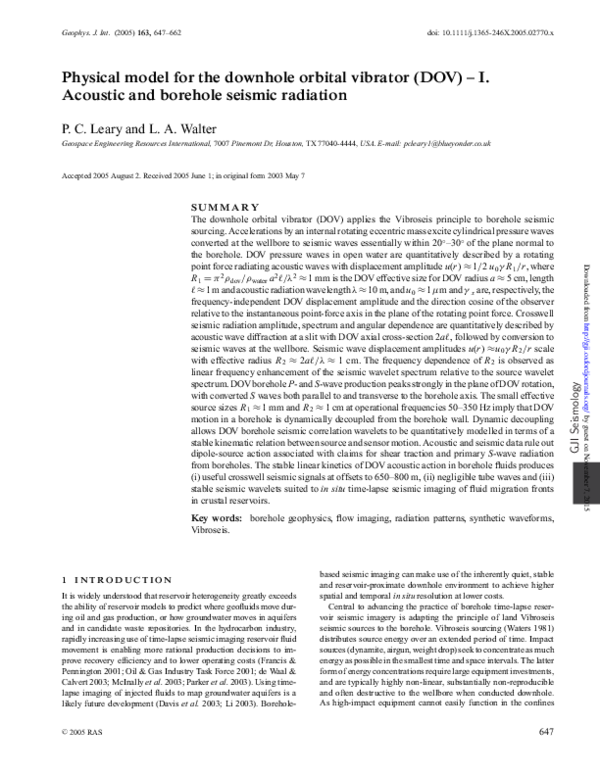 (PDF) Physical model for the downhole orbital vibrator (DOV) - I ...