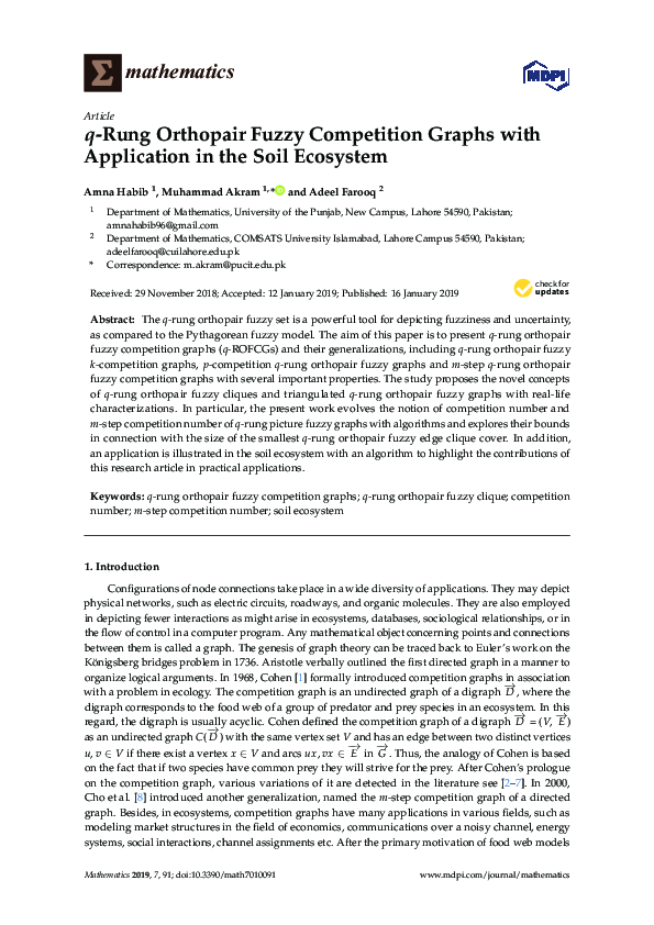 (PDF) q-Rung Orthopair Fuzzy Competition Graphs with Application in the ...