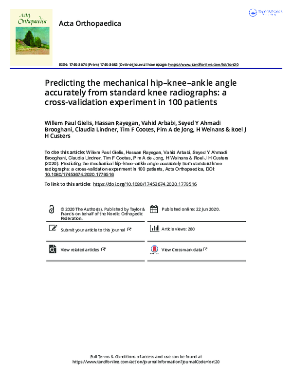 (PDF) Predicting the mechanical hip–knee–ankle angle accurately from ...