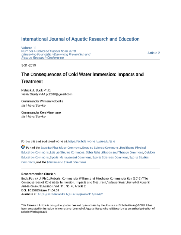 (PDF) The Consequences of Cold Water Immersion: Impacts and Treatment