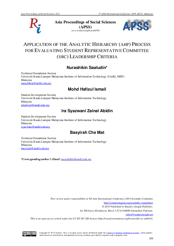 (PDF) Application of the Analytic Hierarchy (Ahp) Process for ...