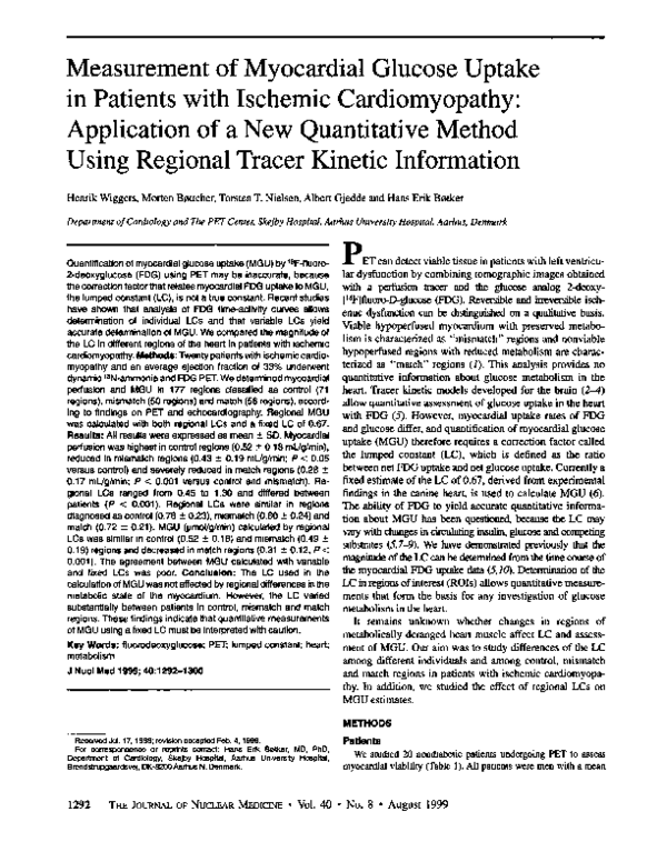 (PDF) Measurement of myocardial glucose uptake in patients with ...