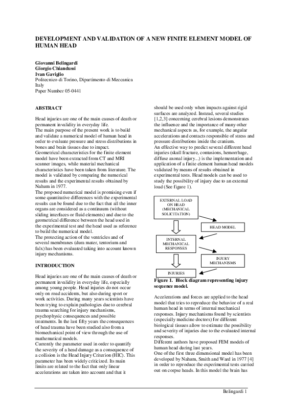 (PDF) Development and validation of a new finite element model of human ...