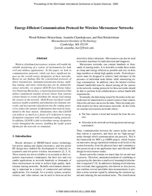 (PDF) An Energy-Efficient Communication Protocol for Wireless Sensor ...