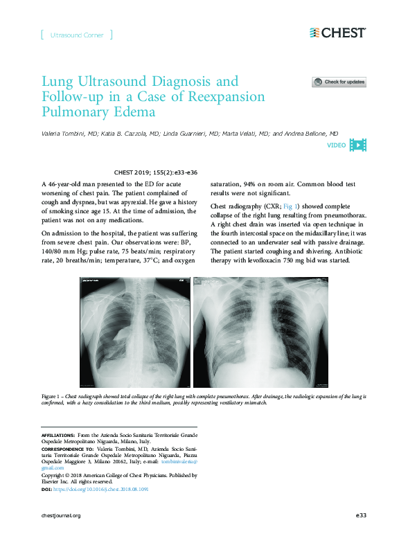 (PDF) Lung Ultrasound Diagnosis and Follow-up in a Case of Reexpansion ...