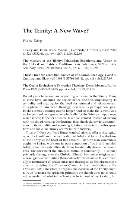 (PDF) The Trinity: A New Wave?