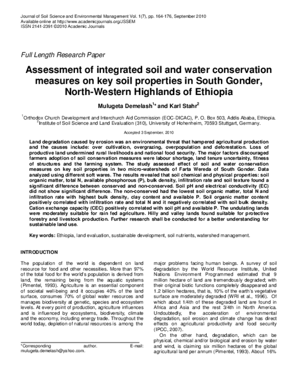 (PDF) Assessment of integrated soil and water conservation measures on ...