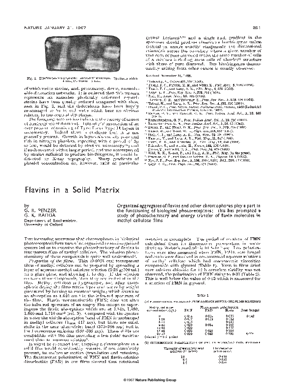 (PDF) Flavins in a Solid Matrix