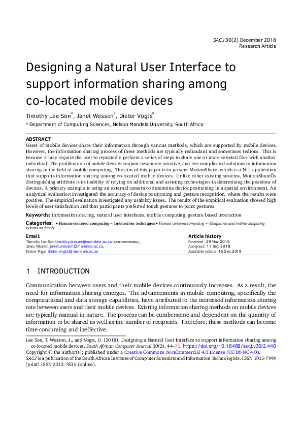 (PDF) Designing a Natural User Interface to Support Information Sharing ...