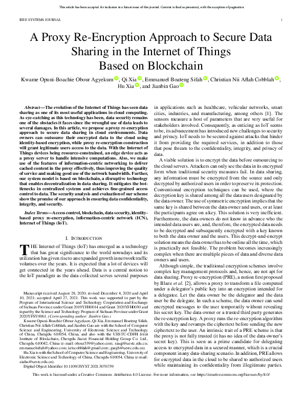 (PDF) A Proxy Re-Encryption Approach to Secure Data Sharing in the ...