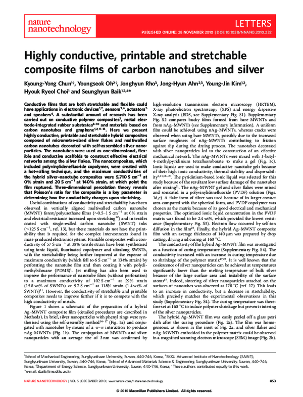 (PDF) Highly conductive, printable and stretchable composite films of ...