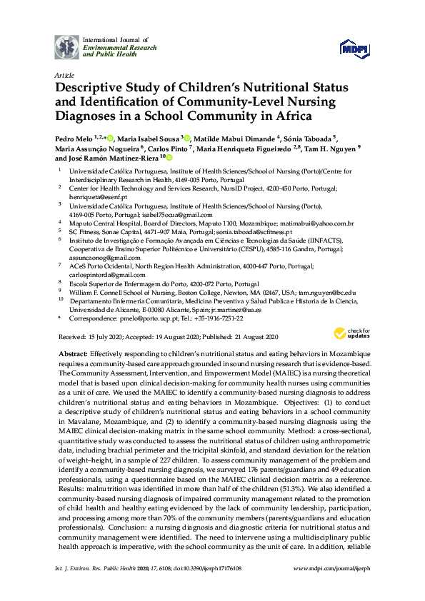 (PDF) Descriptive Study of Children’s Nutritional Status and ...