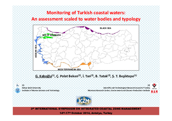 (PDF) Monitoring of Turkish coastal waters: An assessment scaled to ...