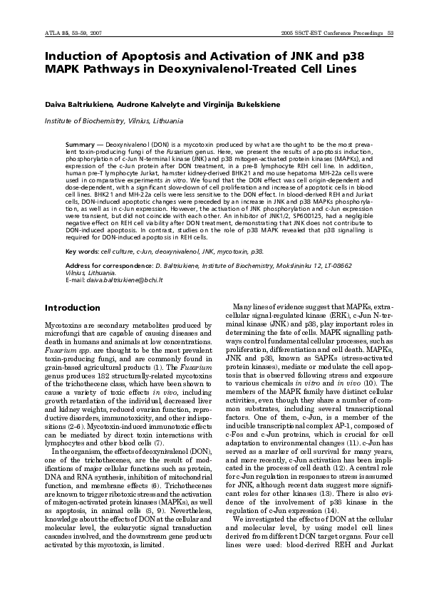 (PDF) Induction of apoptosis and activation of JNK and p38 MAPK ...