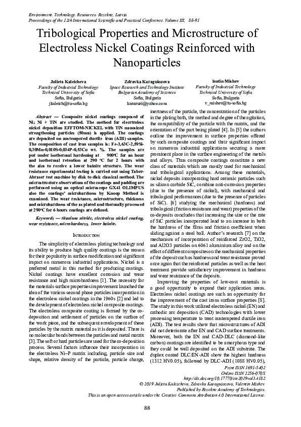 (PDF) Tribological Properties and Microstructure of Electroless Nickel ...