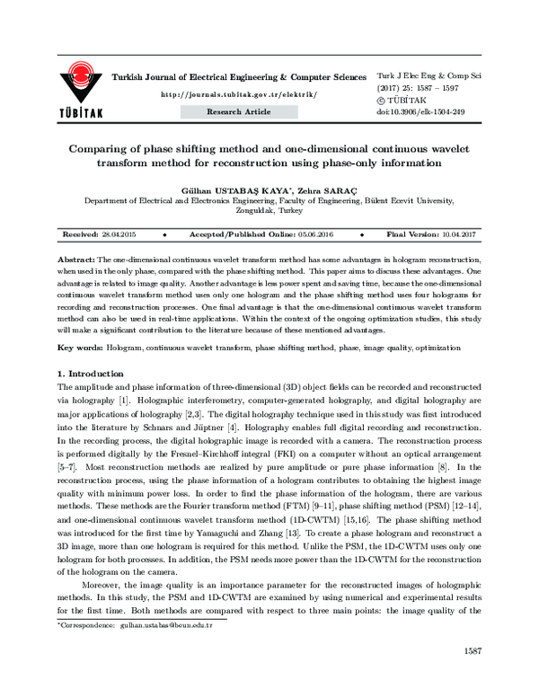(PDF) Comparing of phase shifting method and one-dimensional continuous ...