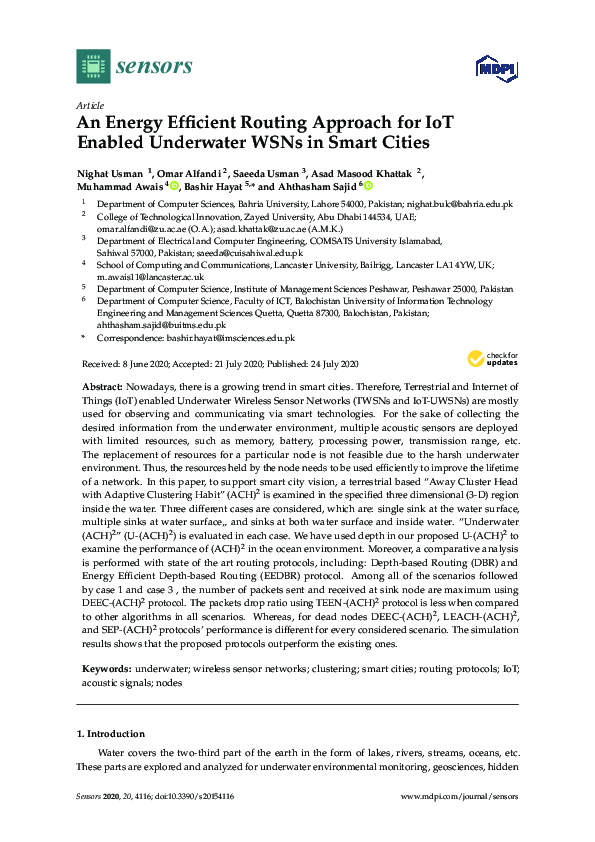 (PDF) An Energy Efficient Routing Approach for IoT Enabled Underwater ...