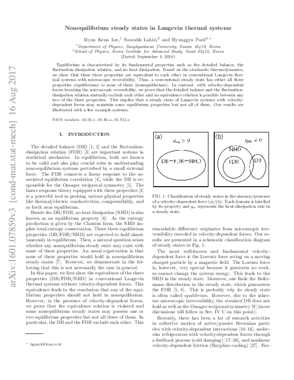 (PDF) Nonequilibrium steady states in Langevin thermal systems