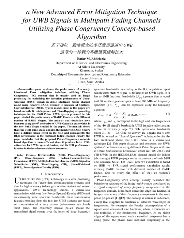 (PDF) A New Advanced Error Mitigation Technique for UWB Signals ...