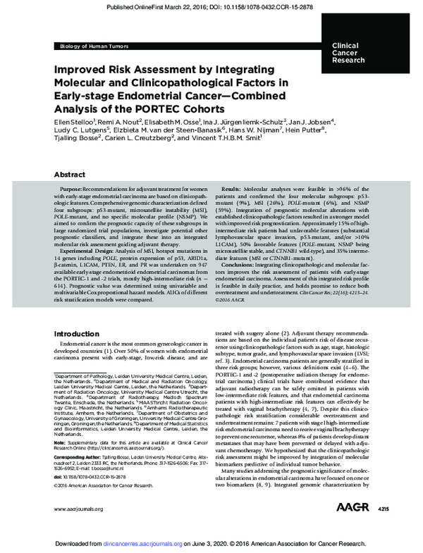 (PDF) Improved risk assessment by integrating molecular and ...