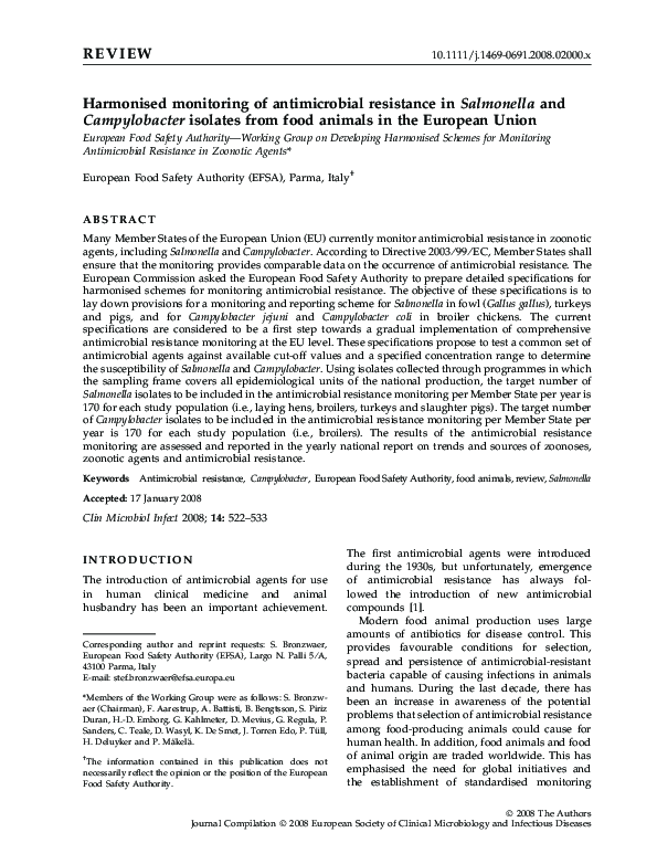 (PDF) Harmonised monitoring of antimicrobial resistance in Salmonella ...