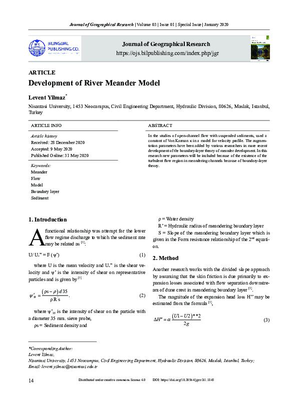 (PDF) Development of River Meander Model