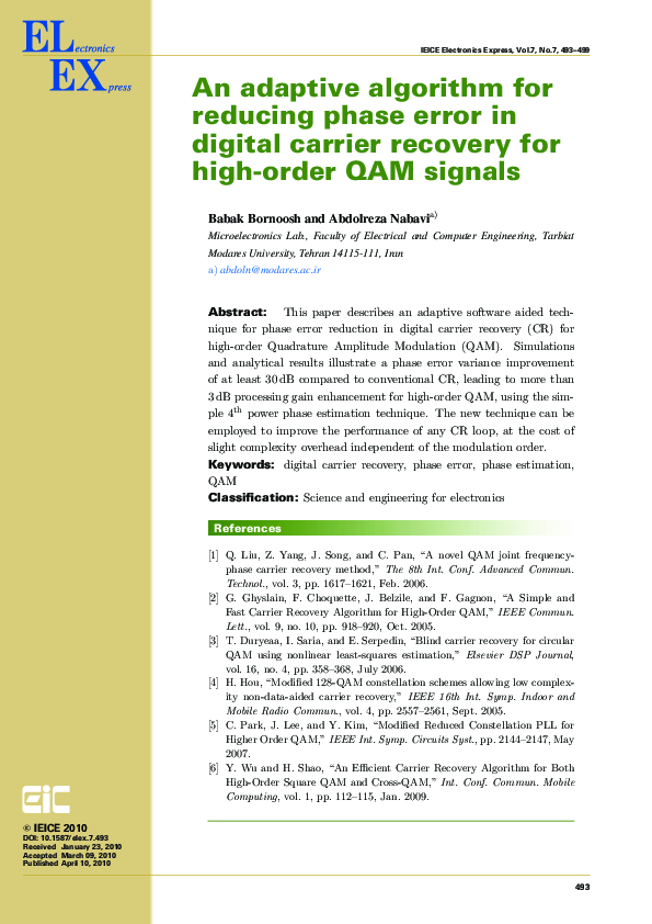 (PDF) An adaptive algorithm for reducing phase error in digital carrier ...