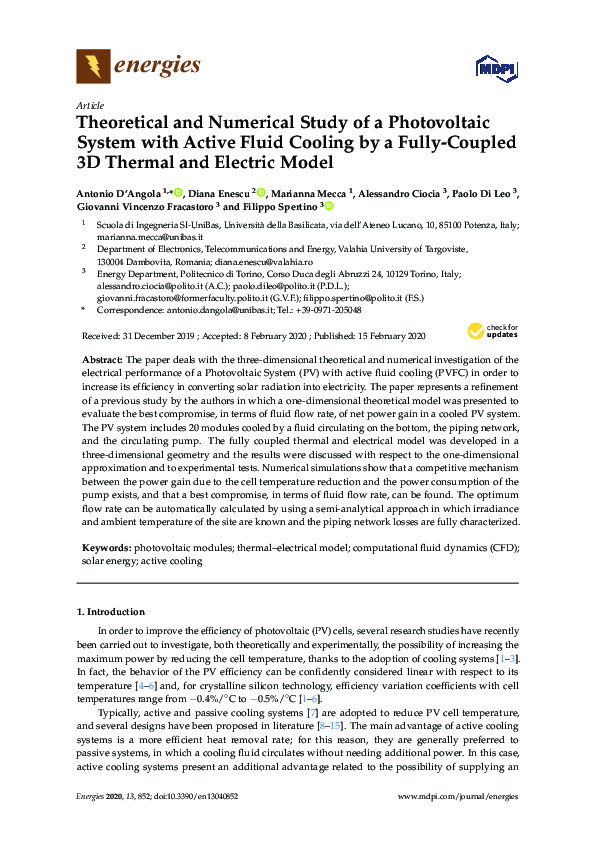 (PDF) Theoretical and Numerical Study of a Photovoltaic System with ...