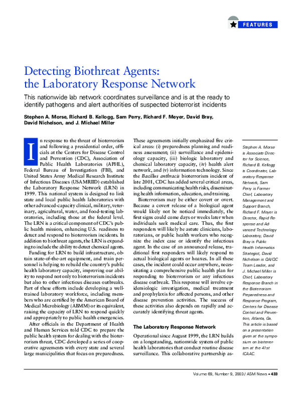 (PDF) Detecting Biothreat Agents: the Laboratory Response Network