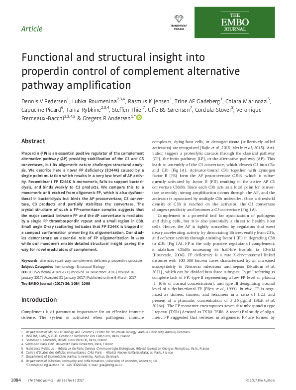 (PDF) Functional and structural insight into properdin control of ...