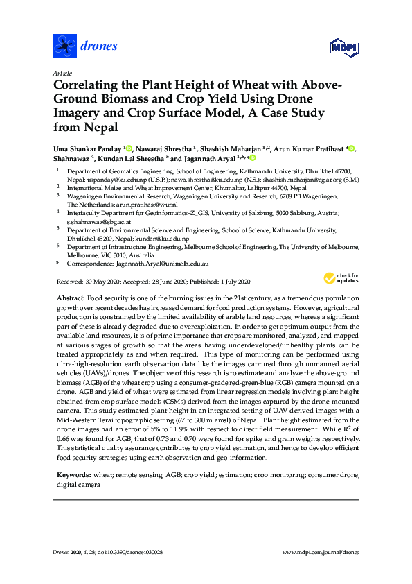 (PDF) Correlating the Plant Height of Wheat with Above-Ground Biomass ...