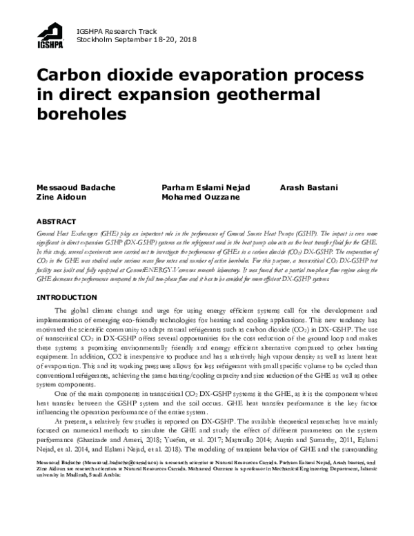 (PDF) Carbon dioxide evaporation process in direct expansion geothermal ...