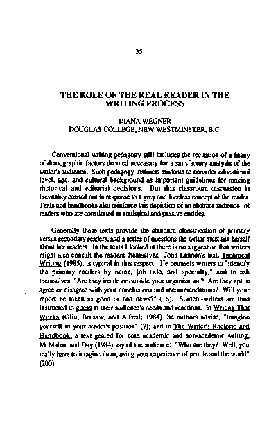(PDF) The Real of the Real Reader in the Writing Process