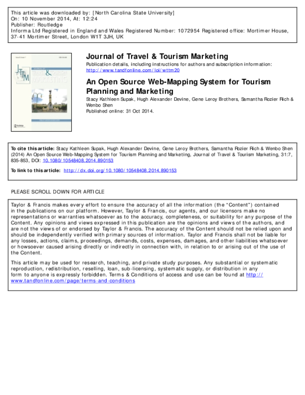(PDF) An Open Source Web-Mapping System for Tourism Planning and Marketing