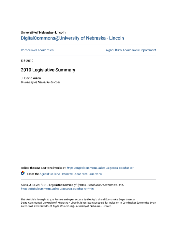 (PDF) 2010 Legislative Summary