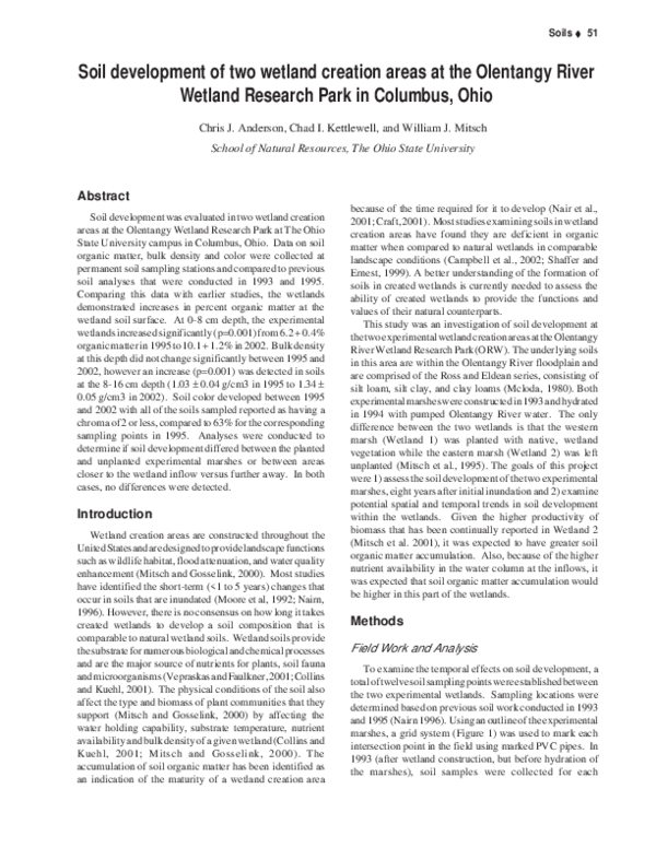 (PDF) Soil Development in Ohio Wetland Areas