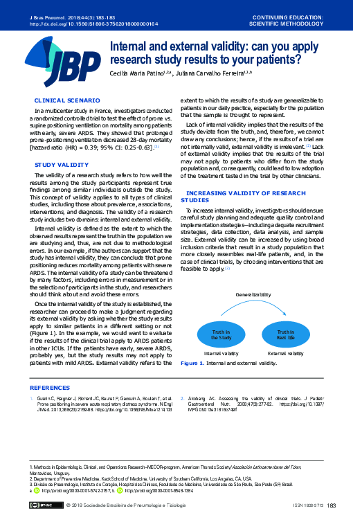 (PDF) Internal and external validity: can you apply research study ...