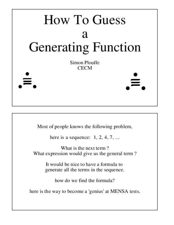 (PDF) A Handbook of Integer Sequences