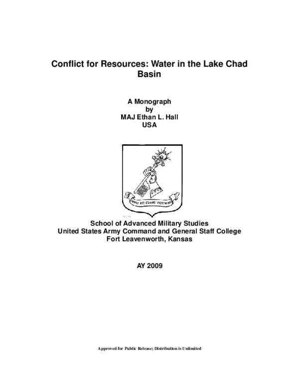 (PDF) Conflict for Resources: Water in the Lake Chad Basin