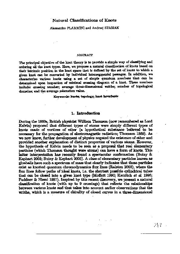 (PDF) Natural classification of knots
