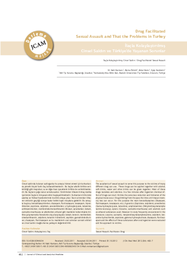 (PDF) Drug Facilitated Sexual Assault and That the Problems in Turkey