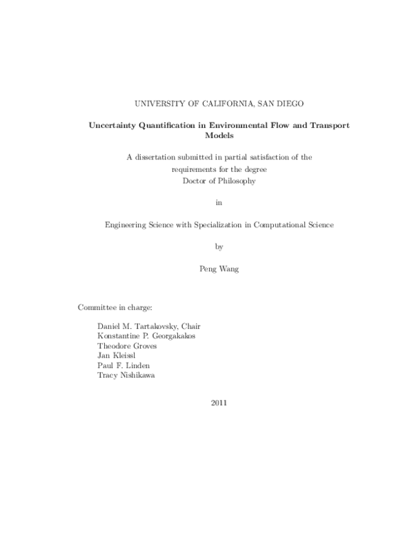 (PDF) Uncertainty Quantification in Environmental Flow and Transport Models