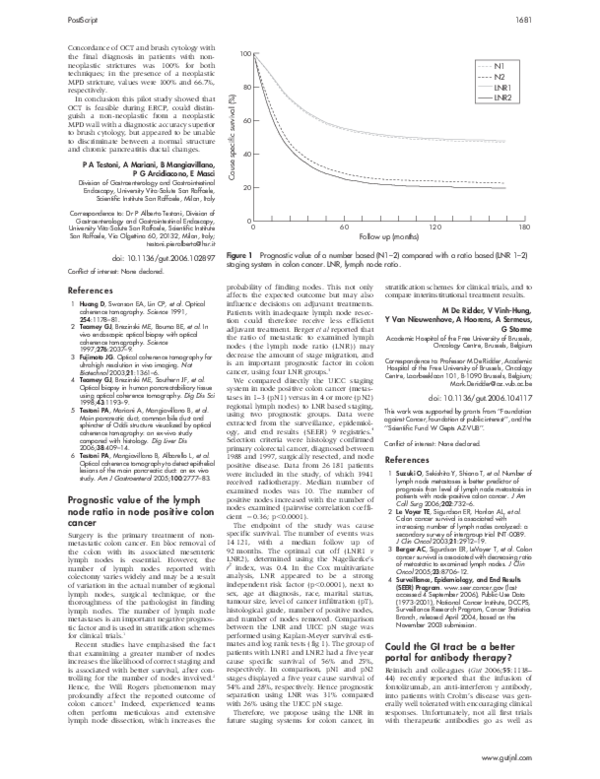 (PDF) Prognostic value of the lymph node ratio in node positive colon ...