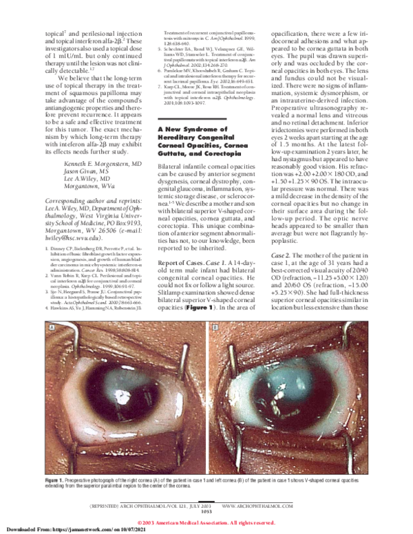 (PDF) A New Syndrome of Hereditary Congenital Corneal Opacities, Cornea ...