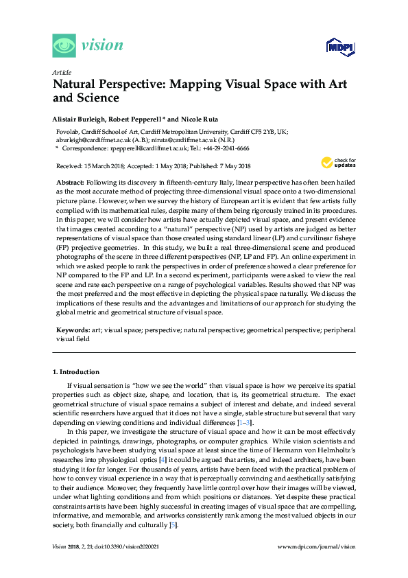 (PDF) Natural Perspective: Mapping Visual Space with Art and Science