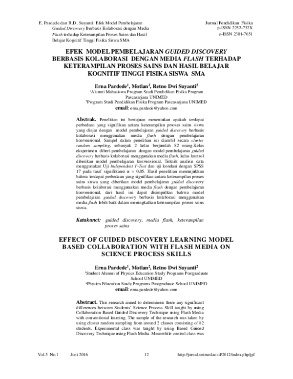 (PDF) Effect of Guided Discovery Learning Model Based Collaboration ...