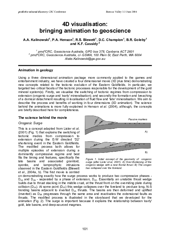 (PDF) 4D visualisation: bringing animation to geoscience