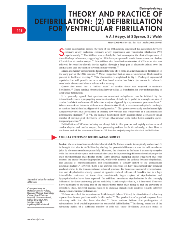(PDF) Theory and practice of defibrillation: (2) defibrillation for ...